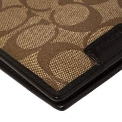 Coach Brown Coated Canvas and Leather Bi Fold Wallet