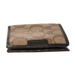 Coach Brown Coated Canvas and Leather Bi Fold Wallet