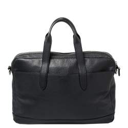 Coach Dark Blue Pebbled Leather Hamilton Laptop Bag