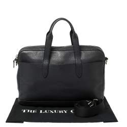 Coach Dark Blue Pebbled Leather Hamilton Laptop Bag