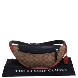 Coach Tri Color Signature Coated Canvas and Leather Warren Belt Bag