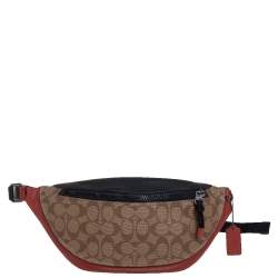 Coach Tri Color Signature Coated Canvas and Leather Warren Belt Bag
