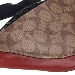 Coach Tri Color Signature Coated Canvas and Leather Warren Belt Bag