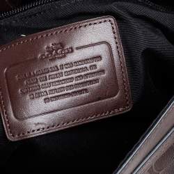 Coach Brown Signature Embossed Leather Charles Messenger Bag