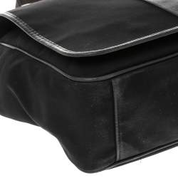 Coach Black Nylon and Leather Trim Large Messenger Bag