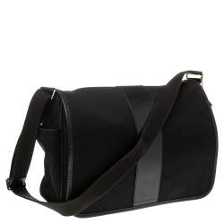 Coach Black Nylon and Leather Trim Large Messenger Bag