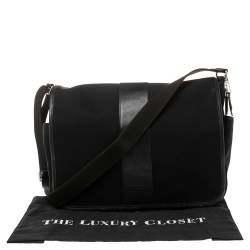 Coach Black Nylon and Leather Trim Large Messenger Bag