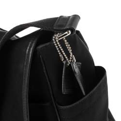 Coach Black Nylon and Leather Trim Large Messenger Bag