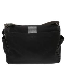 Coach Black Nylon and Leather Trim Large Messenger Bag