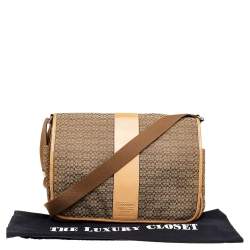 Coach Beige/Brown Signature Canvas And Leather Diaper Messenger Bag