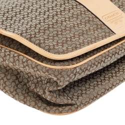 Coach Beige/Brown Signature Canvas And Leather Diaper Messenger Bag