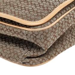 Coach Beige/Brown Signature Canvas And Leather Diaper Messenger Bag