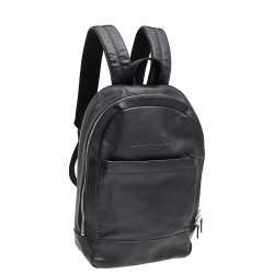 Coach Black Leather And Mesh Charles Slim Backpack