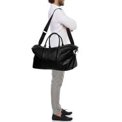 Coach Black Leather Voyager Duffel Bag