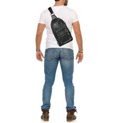 Coach Black Leather Academy Sling Backpack