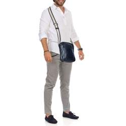 Coach Navy Blue Leather Messenger Bag 