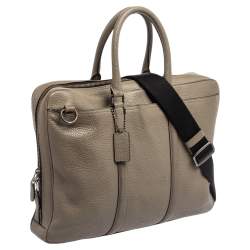Coach Grey Leather Laptop Bag 