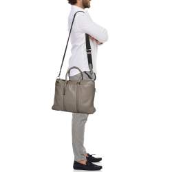 Coach Grey Leather Laptop Bag 