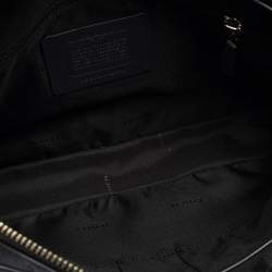 Coach Navy Blue Signature Embossed Leather Hudson Briefcase 