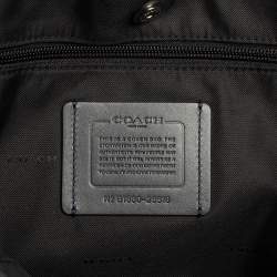 Coach Navy Blue Signature Embossed Leather Hudson Briefcase 