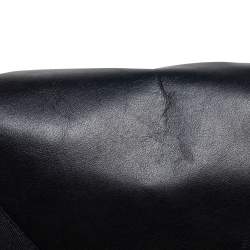 Coach Black Signature Embossed Leather Charles Flap Messenger Bag