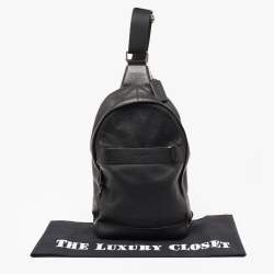 Coach Black Leather and Mesh Metropolitan Sling Backpack