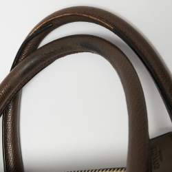 Pre Owned Coach Brown Leather Briefcase Laptop Bag