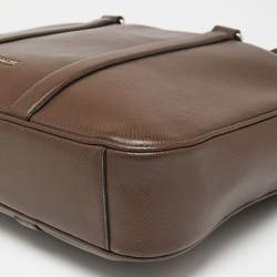 Pre Owned Coach Brown Leather Briefcase Laptop Bag