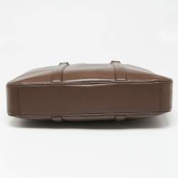 Pre Owned Coach Brown Leather Briefcase Laptop Bag