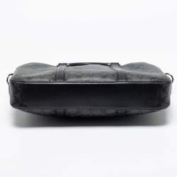 Coach Black Signature Coated Canvas and Leather Perry Slim Laptop Bag