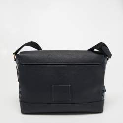 Pre Owned Coach Blue Signature Canvas an Leather Hudson Messenger Bag