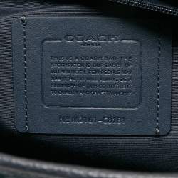Pre Owned Coach Blue Signature Canvas an Leather Hudson Messenger Bag