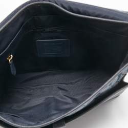 Pre Owned Coach Blue Signature Canvas an Leather Hudson Messenger Bag