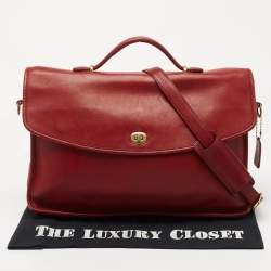Coach Red Leather Lexington Briefcase Bag