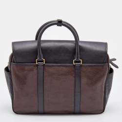 Coach Two Tone Dark Brown Leather Commuter Briefcase 