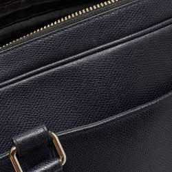 Coach Dark Blue Leather Perry Slim Laptop Bag