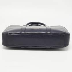 Coach Dark Blue Leather Perry Slim Laptop Bag