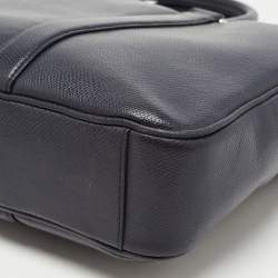 Coach Dark Blue Leather Perry Slim Laptop Bag
