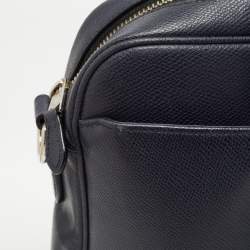 Coach Dark Blue Leather Perry Slim Laptop Bag
