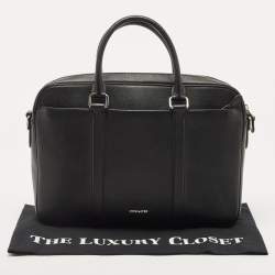 Coach Black Leather Perry Slim Laptop Bag