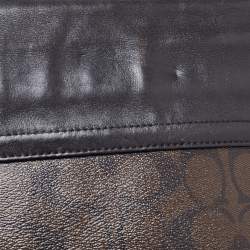 Coach Black/Brown Signature Coated Canvas and Leather Charles Messenger Bag