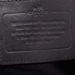 Coach Black/Brown Signature Coated Canvas and Leather Charles Messenger Bag