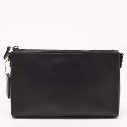 Coach Black/Grey Leather and Signature Coated Canvas Holden Crossbody Bag