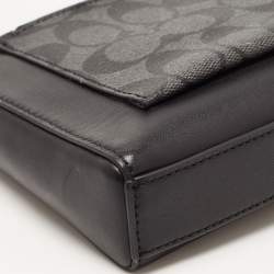 Coach Black/Grey Leather and Signature Coated Canvas Holden Crossbody Bag