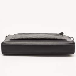 Coach Black/Grey Leather and Signature Coated Canvas Holden Crossbody Bag