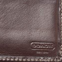 Coach Beige/Brown Signature Canvas Compact Bifold Wallet    