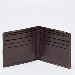 Coach Beige/Brown Signature Canvas Compact Bifold Wallet    