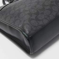 Coach Black Signature Coated Canvas and Leather Gotham Laptop Bag