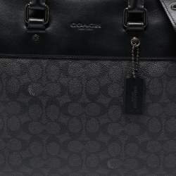 Coach Black Signature Coated Canvas and Leather Gotham Laptop Bag