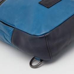Coach Two Tone Blue Leather Sling Bag
